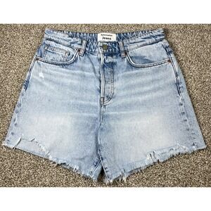 Reformation Raye Mid Rise Jean Shorts Tenaya Wash Size 26 Button Fly